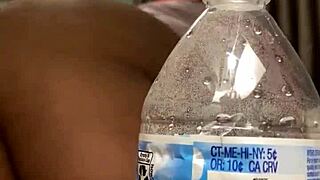 Ebony beauty with a fat ass gets creampied in hardcore action.