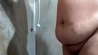 Sexy Latina BBW With Big Ass And Pussy Bathes In Shower, Showing Off Her Curvy Body.