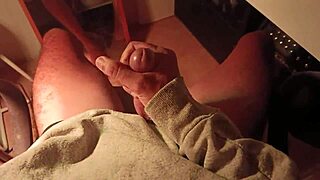 I'm jerking off my big cock loudly.