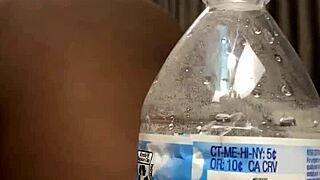 Ebony beauty with a fat ass gets creampied in hardcore action.