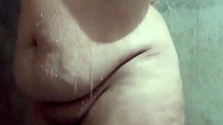 Sexy Latina BBW With Big Ass And Pussy Bathes In Shower, Showing Off Her Curvy Body.