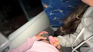 latina sucks unknown passenger on bus, he cums in mouth