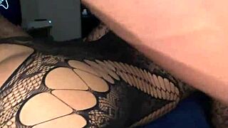 Thick curly headed lightskin couple throwing fat ass back on big black cock