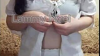 lammy pixel does a sexy striptease and flaunts her gorgeous ass