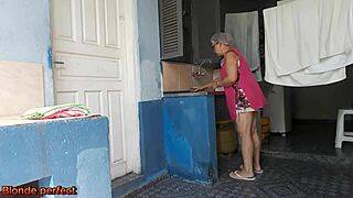 Latina Maid Catches Boss Masturbating and Seduces Him