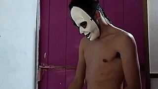 I was ashamed to record for xvideos, so I wore a mask during the big cock fuck