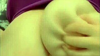 Emotional Tit Play with Oiled Brunette