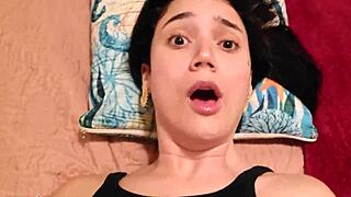 Hot married woman gives blowjob and offers hairy pussy for cum filling