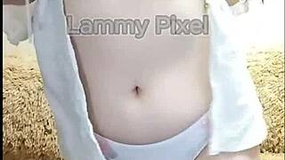 lammy pixel does a sexy striptease and flaunts her gorgeous ass