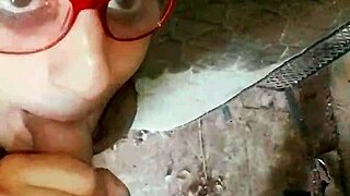 Girlfriend Delivers Intense Deep Throat Oral on Balcony