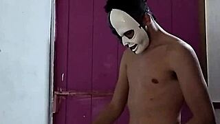 I was ashamed to record for xvideos, so I wore a mask during the big cock fuck