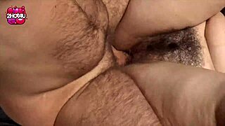 plump brunette student with hairy pussy enjoys cumshot on pubic hairs during web chat