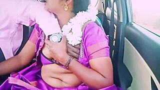 Beautiful Indian Housewife Flirts with Driver in Saree Romance