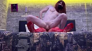 Stepsister fucks a bitch friend in a hotel with big natural tits