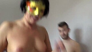 Amateur Milf in Garden Setting with Group Activity