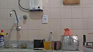 thick cock penetrates pussy while washing dishes