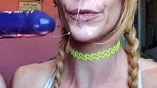vanessa hastings messy spit face dildo deepthroat in fetish play