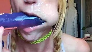 vanessa hastings messy spit face dildo deepthroat in fetish play