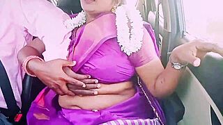 Beautiful Indian Housewife Flirts with Driver in Saree Romance