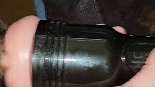 Amateur Strokes Big Monster Cock In Fleshlight, Leading To Anal Assfucking And Cumshot