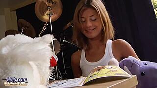 playful teen seduces grandpa in family fun.