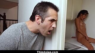 Asian Babe Caught With Huge Dildo!