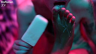 bbw cutie piie chokes on popsicle with barefoot feet fetish