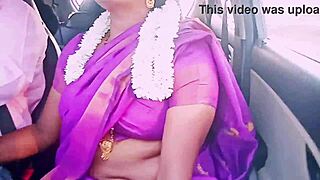Beautiful Indian Housewife Flirts with Driver in Saree Romance