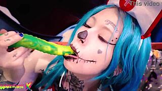 coyemoo tests limits with 55cm dildo on tight pussy