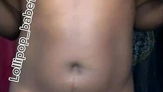 beautiful black babe dances at home after smoking