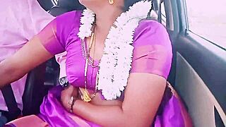 Beautiful Indian Housewife Flirts with Driver in Saree Romance