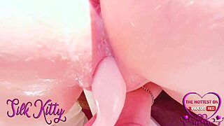 Passionate moaning during close-up toy orgasm