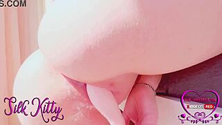 Passionate moaning during close-up toy orgasm