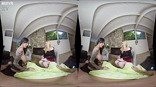 MilfVR House Warming Explodes With Lily Lane And Anna Kelly In FFM Threesome Sex