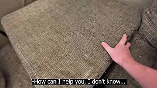 Is this stepmother really stuck in the couch with her huge ass?