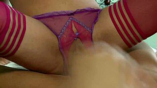 kim tao in crotchless panties getting massaged