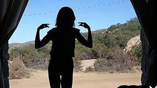 Petite Brunette Dances Striptease!