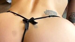 Lingerie model poses in vertical POV for fashion shoot