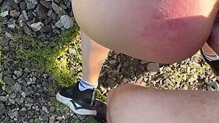 Submissive Wife Spanked and Fisted in Public Subway Contrast