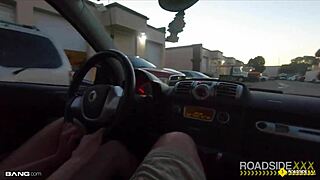 Roadside babe with huge tits gets fucked by mechanic in reality