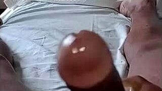 detailed solo massage of a big military cock in pov