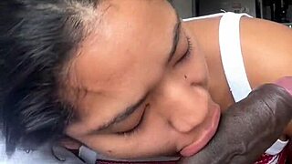 Teen sucks huge BBC while parents away!