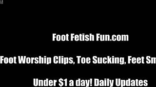 Teasing you intensely while you jerk off to our feet