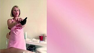 Russian Blonde Pornstar in Gloves Makes Him Cum Hard on Her Ass