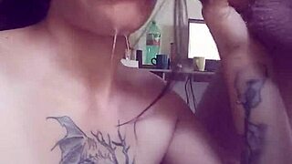 this naughty bitch sucks my dick until she's drooling with cum