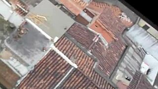 Lingerie model poses in vertical POV for fashion shoot