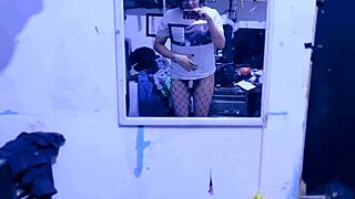 Latina stepsister strips and touches tiny cock in taboo POV