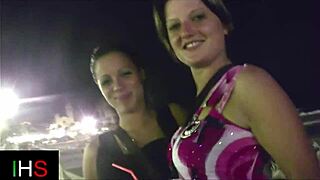 Beautiful brunette girl enjoys intimate moments with a partner