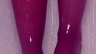 Nylon Feet Get Teased Wet In Shower With Pantyhose