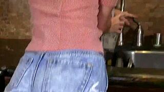 Hey, Riley Star's step dad gets horny with her tiny body!